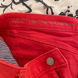 Talbots Vibrant Red High-Waist Cropped Jegging